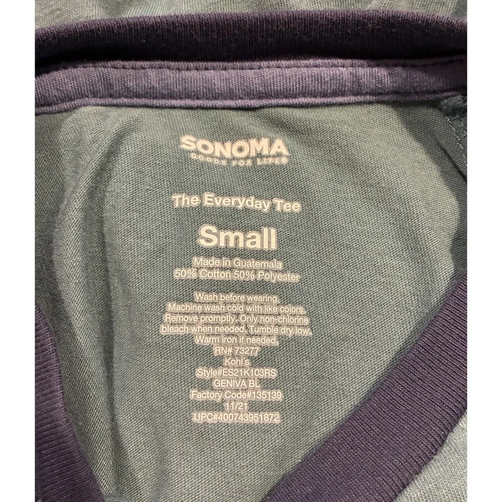Sonoma The Everyday‎ Tee Short Colorblock Size Small
